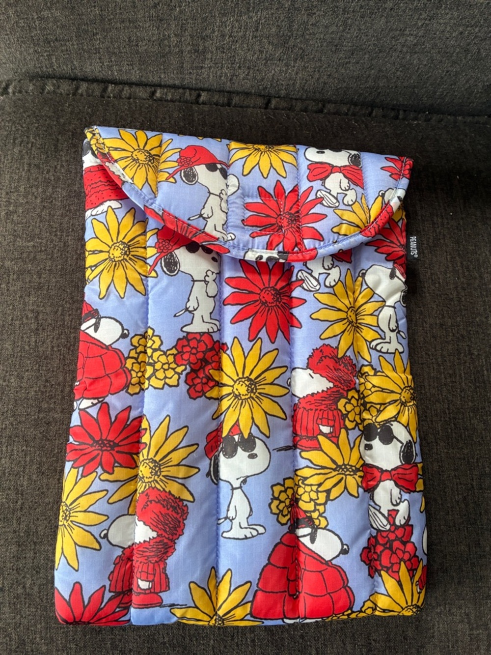 Snoopy Floral Quilted Sleeve Baggu New Laptop Bag - Picture 3 of 8